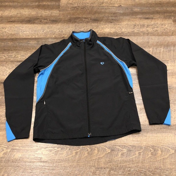 Pearl Izumi Jackets & Blazers - Pearl Izumi Jacket Womens Medium Black Blue Full Zip Cycling Lightweight READ